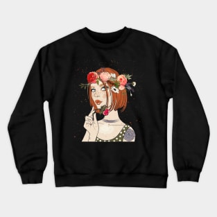 Young woman portrait Crewneck Sweatshirt